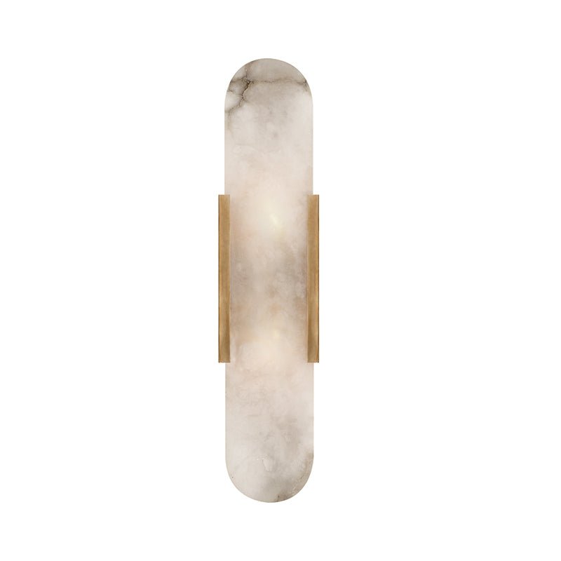 Eartha Modern Alabaster Bedroom Sconce, Indoor Wall Light - Brass20"H*4.25"WBlushlighting