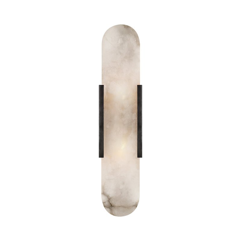Eartha Modern Alabaster Bedroom Sconce, Indoor Wall Light - Black20"H*4.25"WBlushlighting