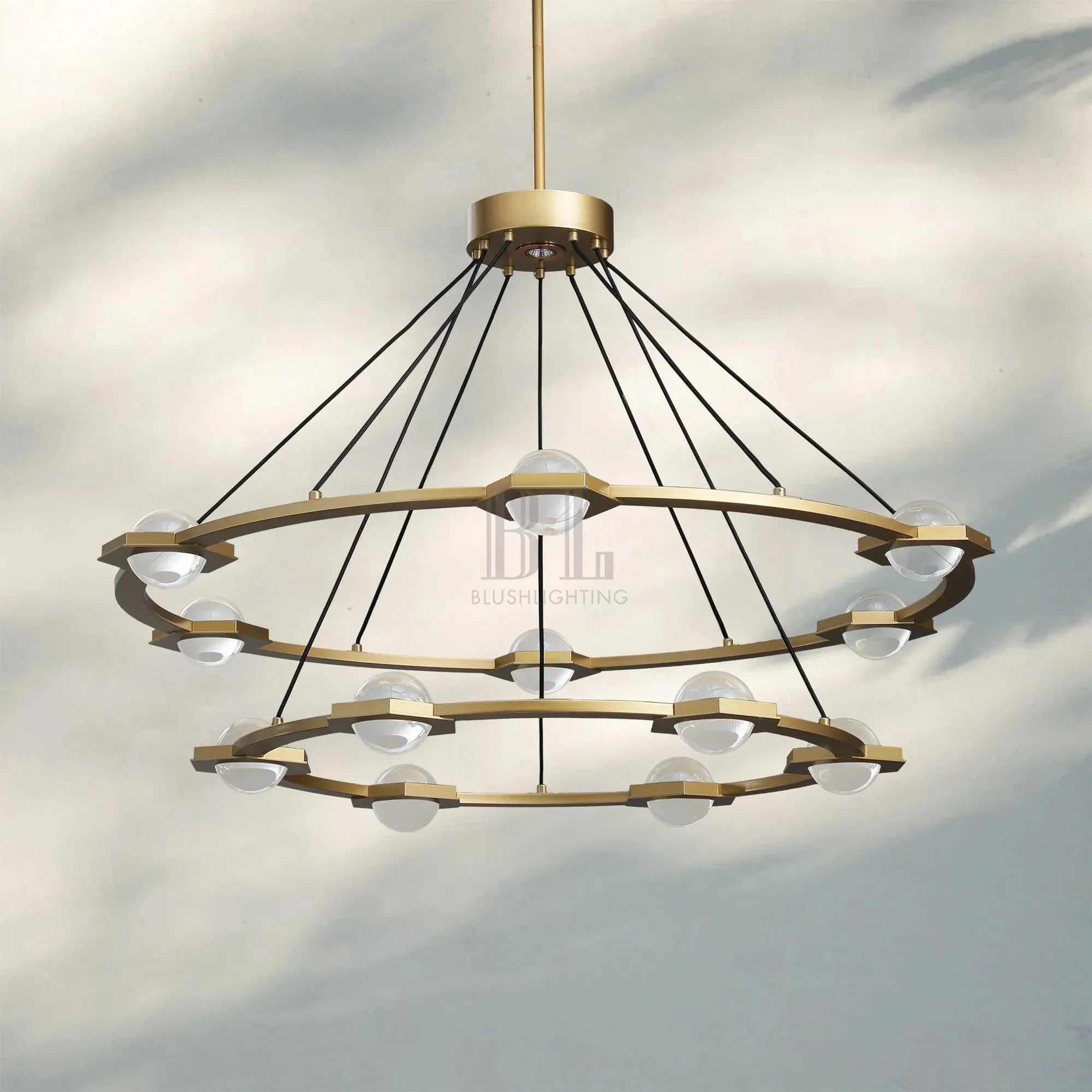 Eclatent 2-Tier Round Chandelier 48" 60"-