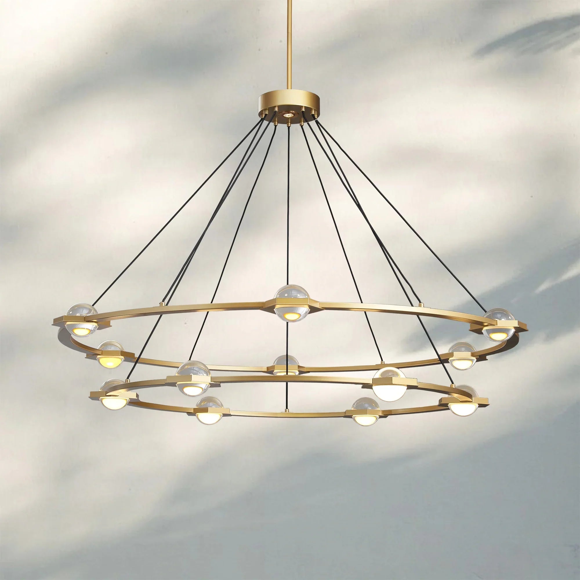 Eclatent 2-Tier Round Chandelier 48" 60"-