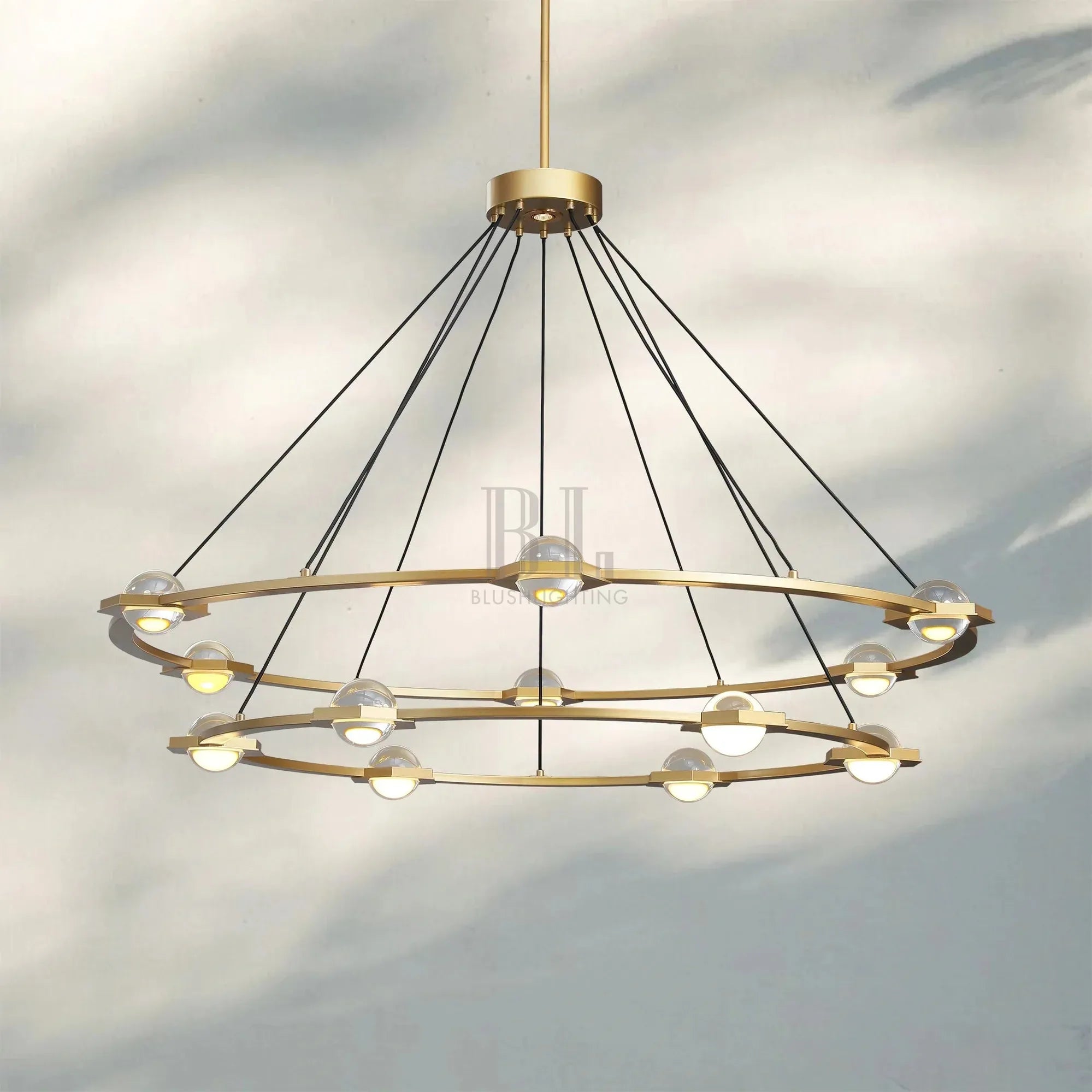 Eclatent 2-Tier Round Chandelier 48" 60"-