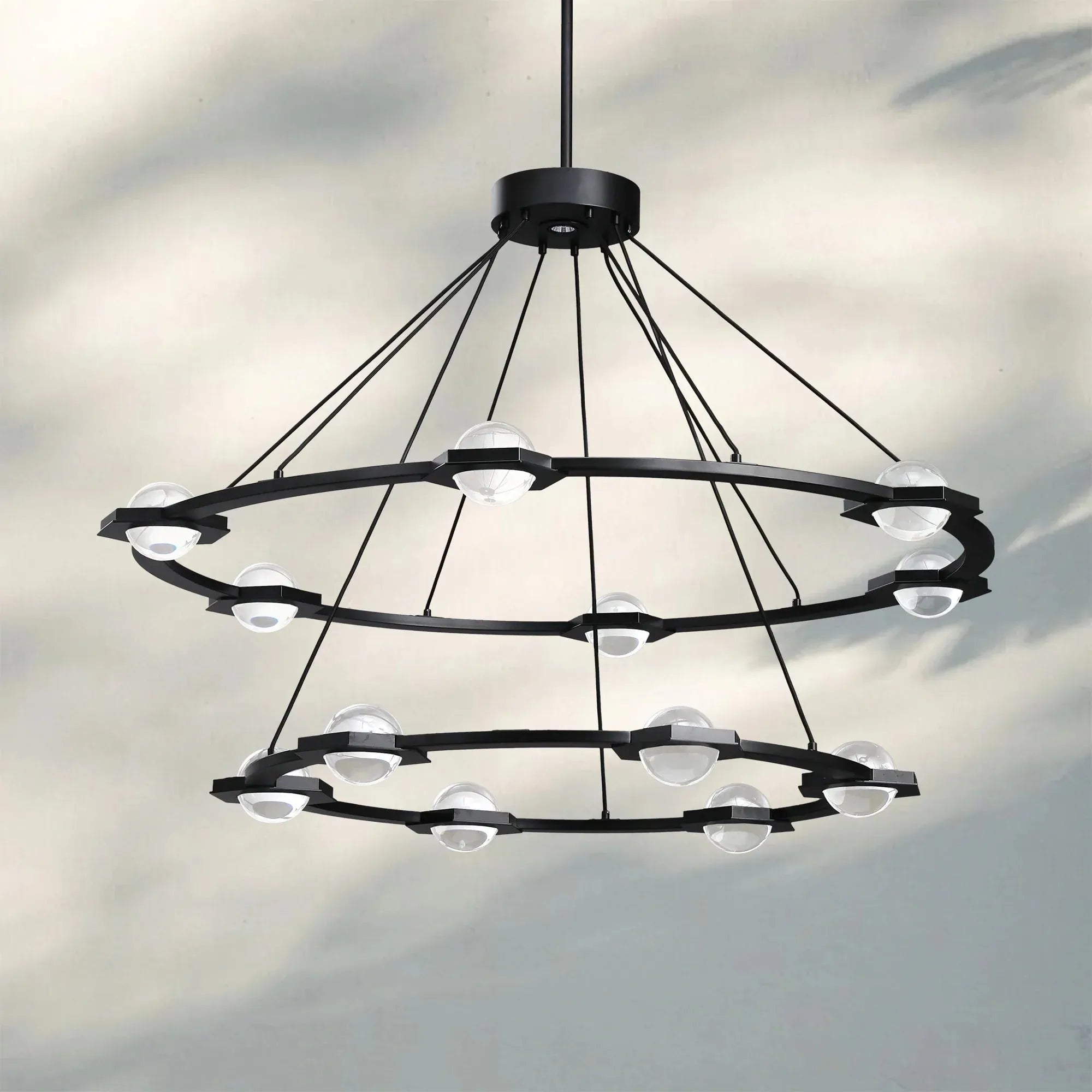 Eclatent 2-Tier Round Chandelier 48" 60"-