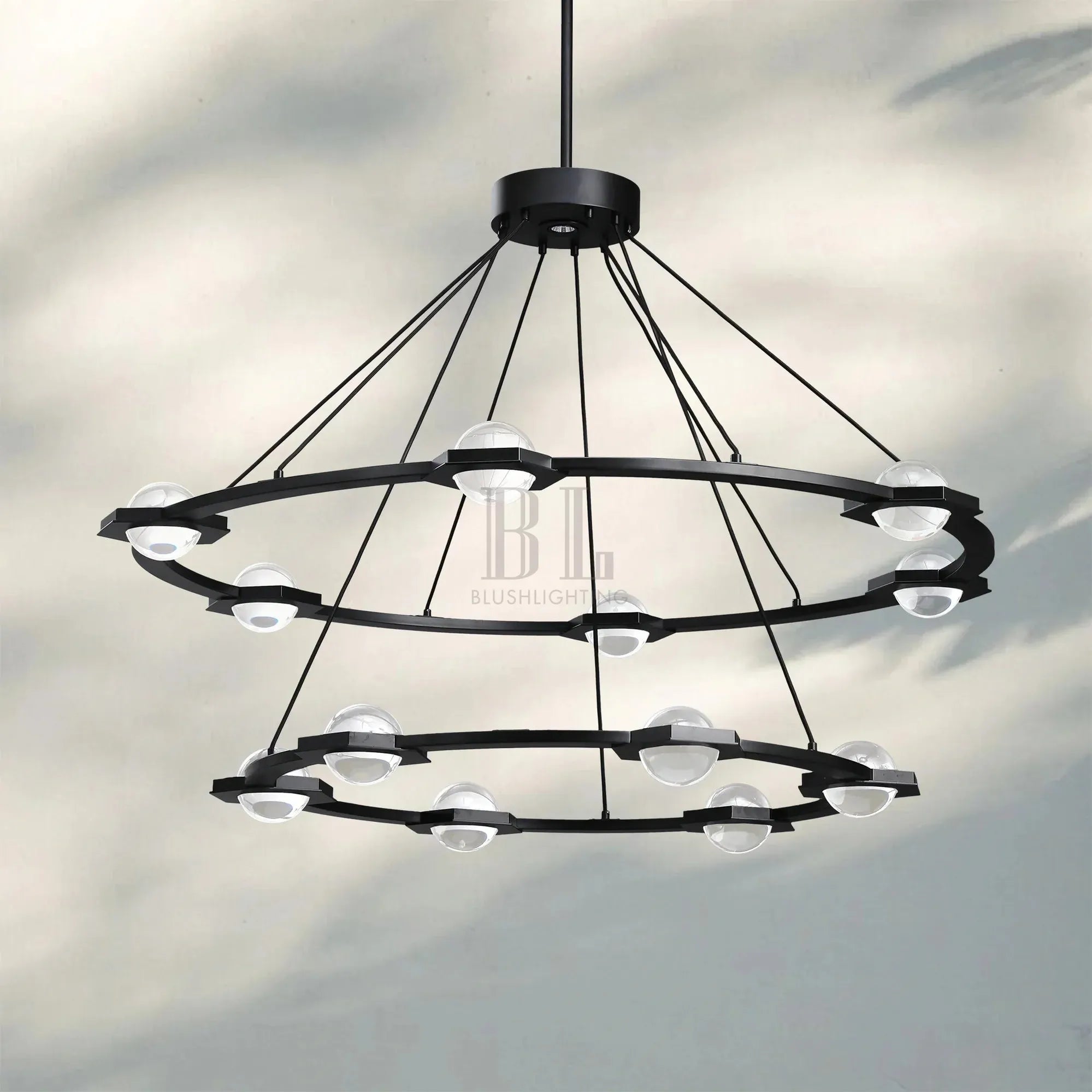 Eclatent 2-Tier Round Chandelier 48" 60"-