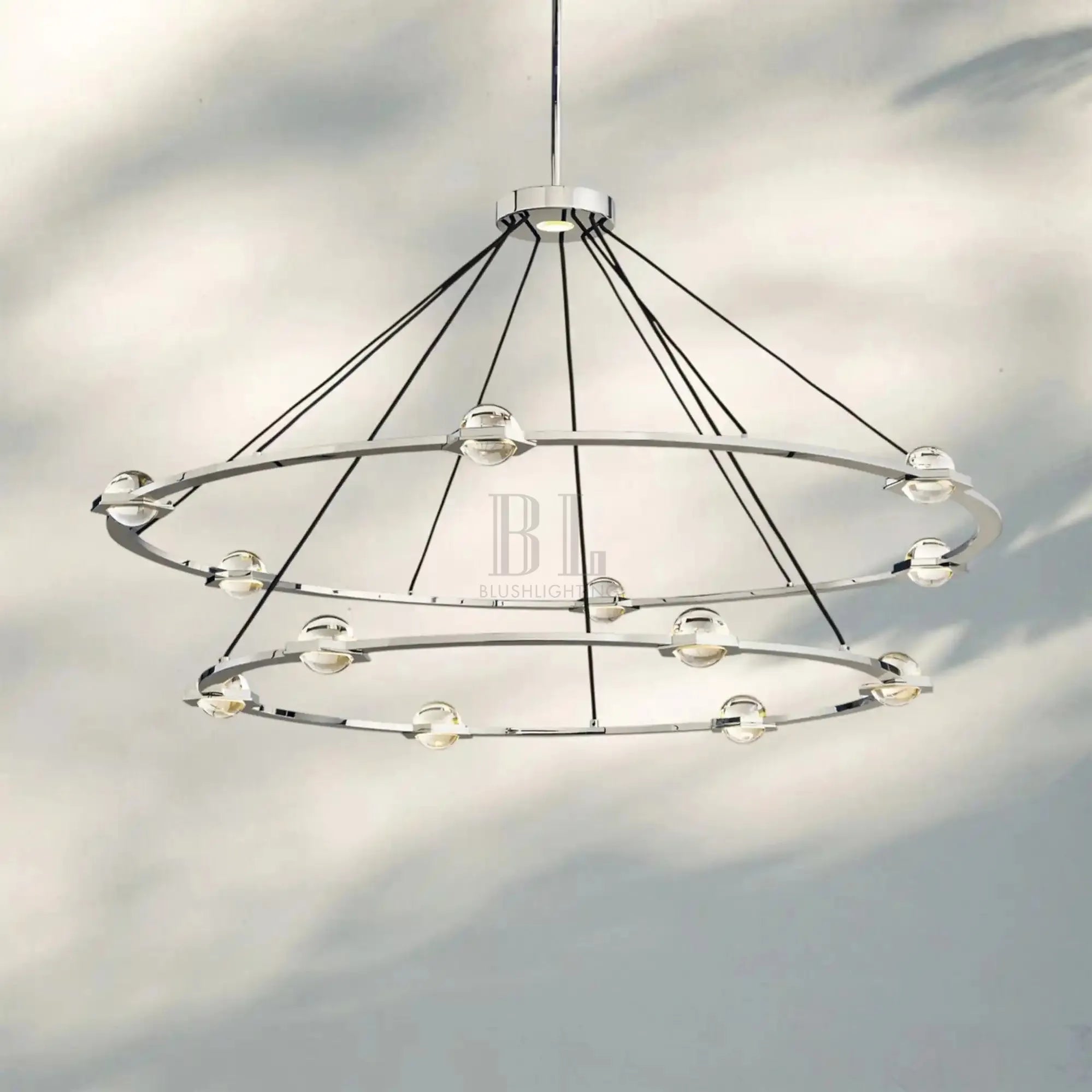 Eclatent 2-Tier Round Chandelier 48" 60"-