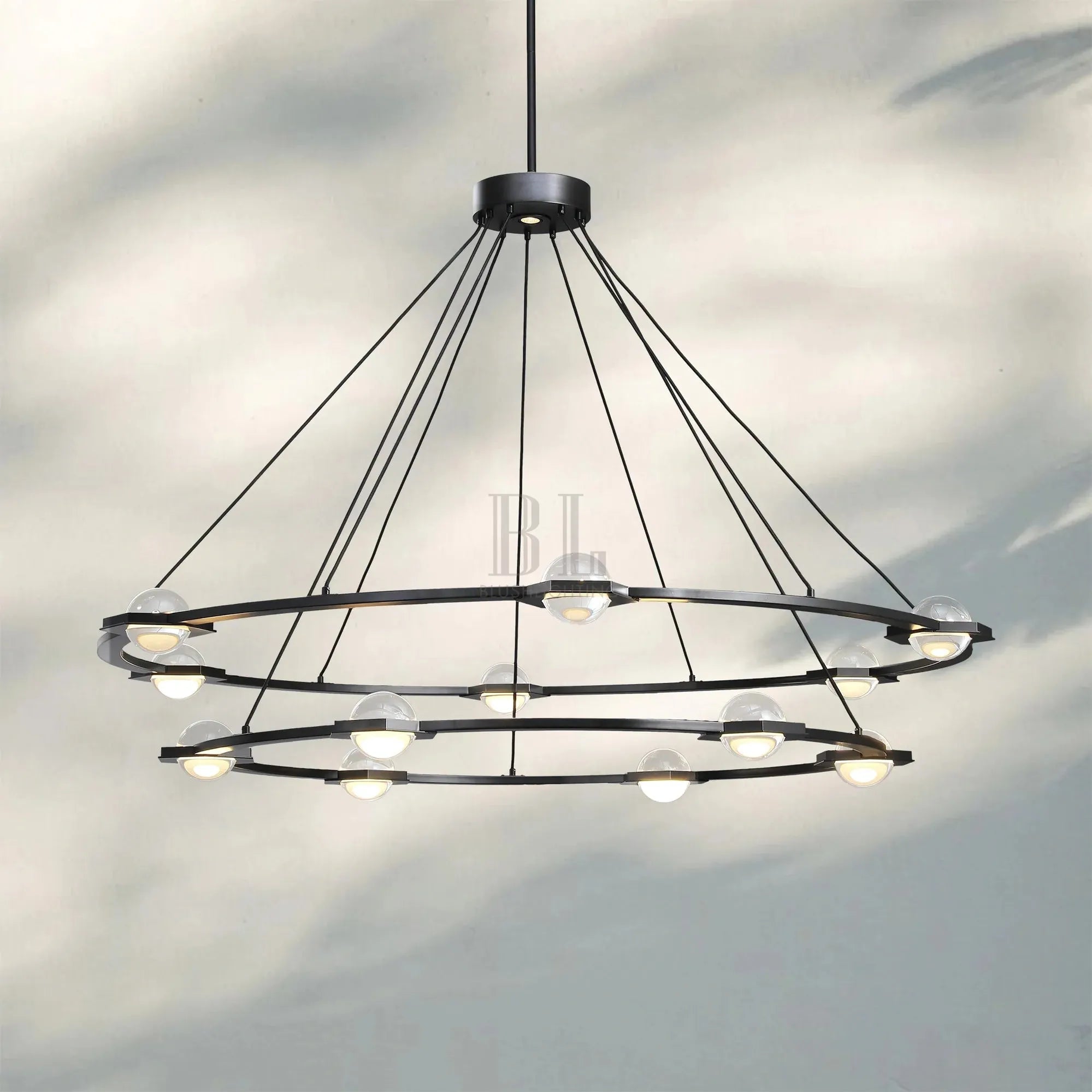 Eclatent 2-Tier Round Chandelier 48" 60"-
