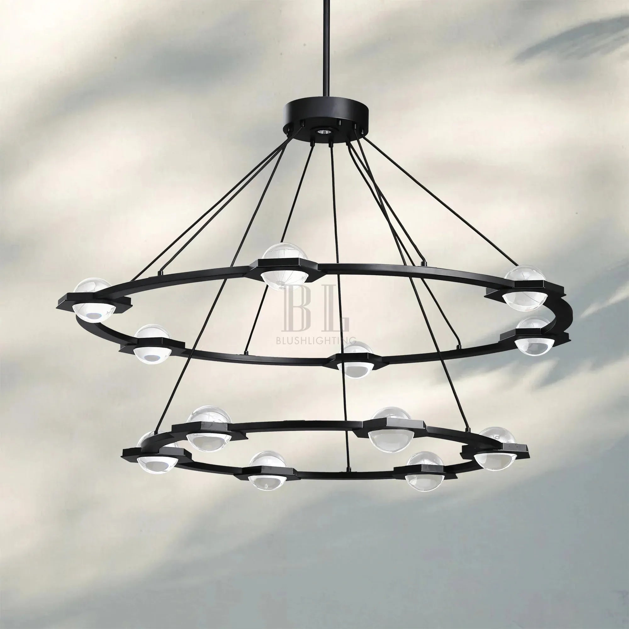 Eclatent 2-Tier Round Chandelier 48" 60"-