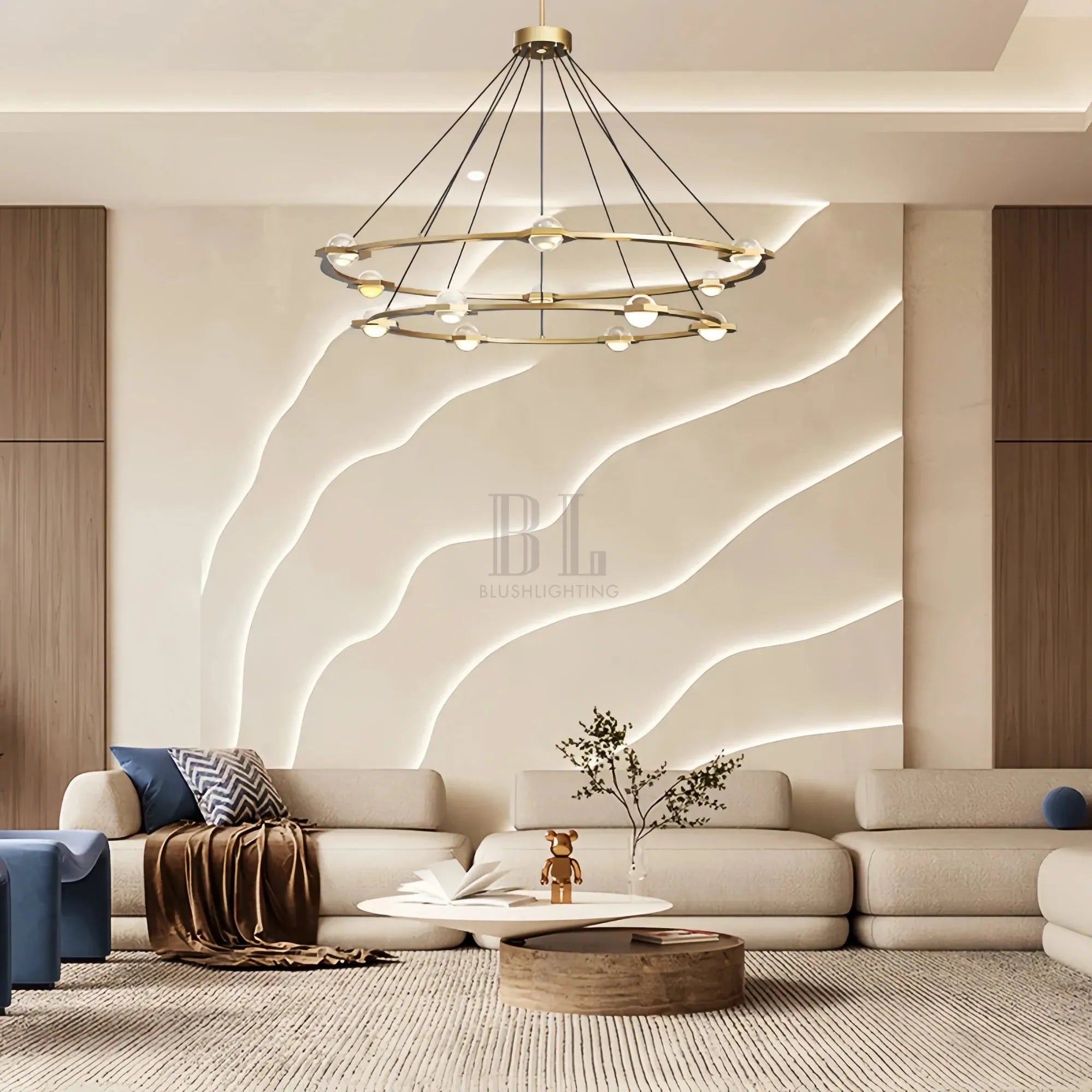 Eclatent 2-Tier Round Chandelier 48" 60"-