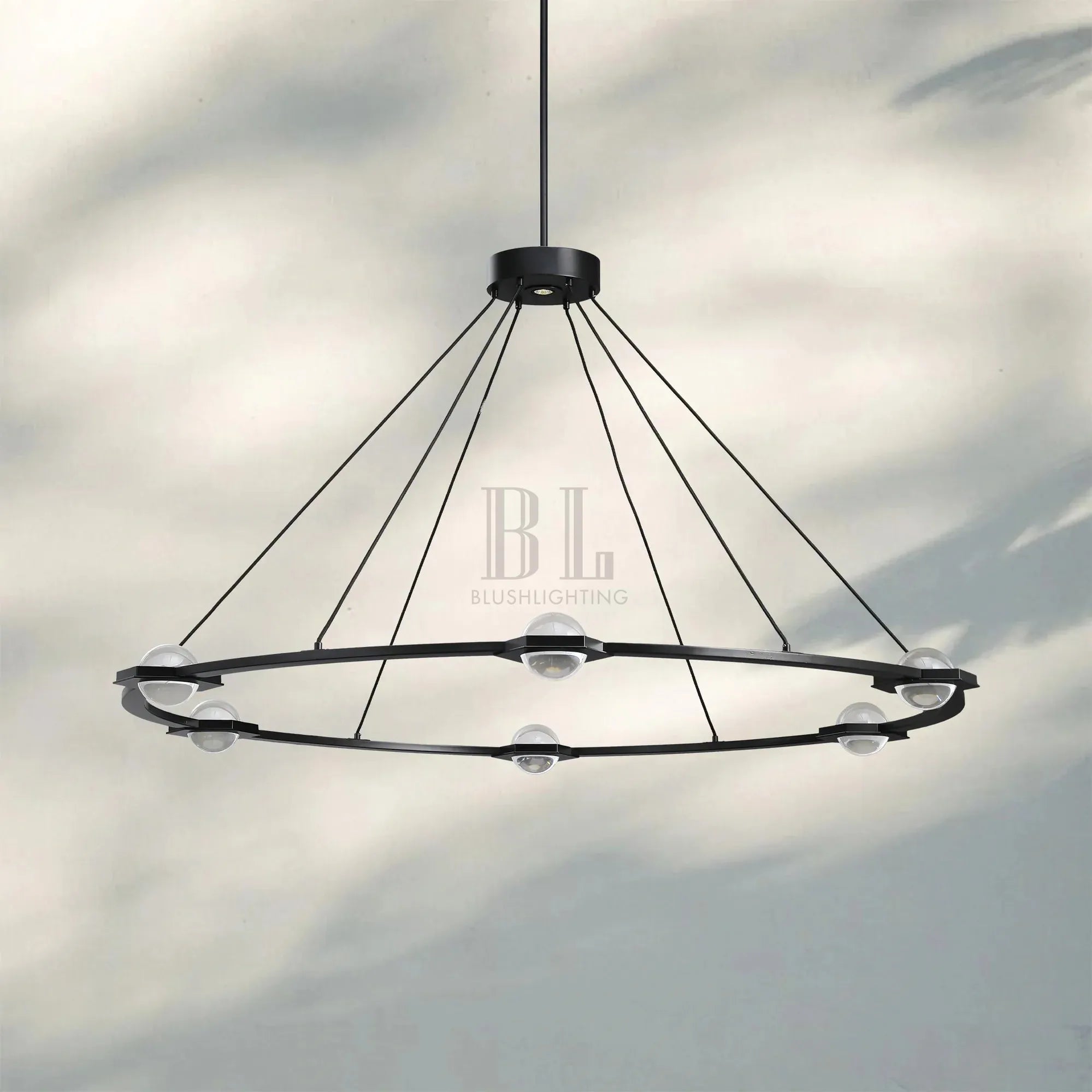 Eclatent Round Chandelier 36'' 48'' 60''-48''-Black-