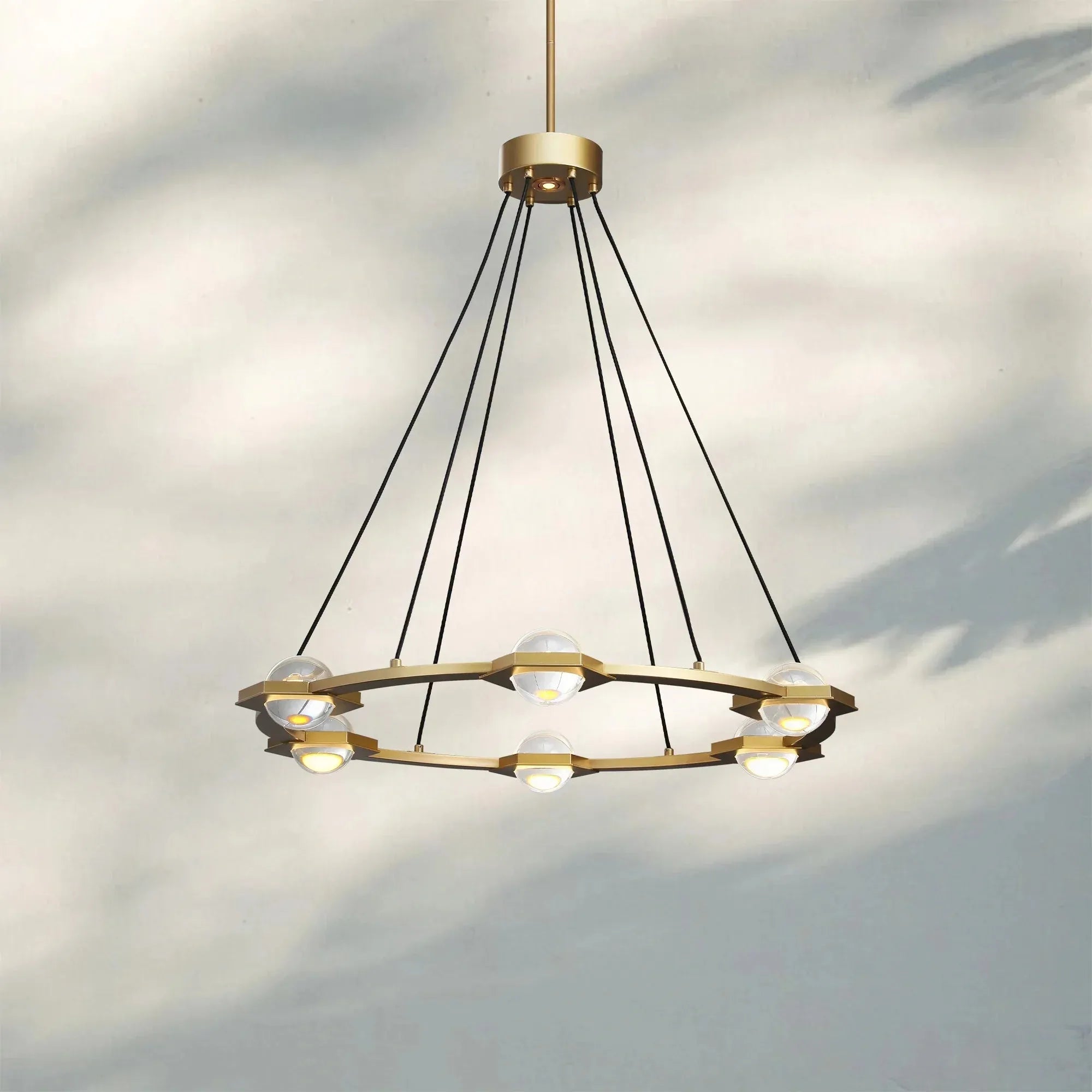 Eclatent Round Chandelier 36'' 48'' 60''-36''-Brass-