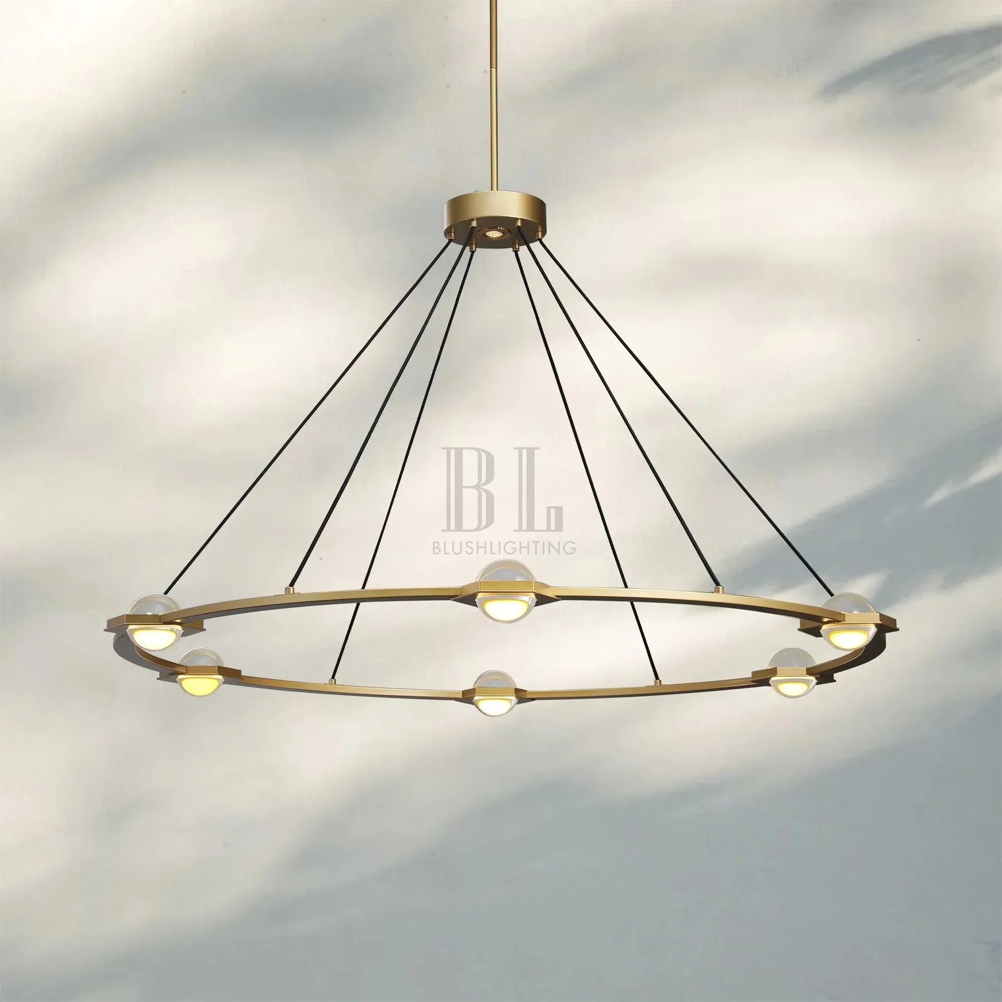 Eclatent Round Chandelier 36'' 48'' 60''-48''-Brass-