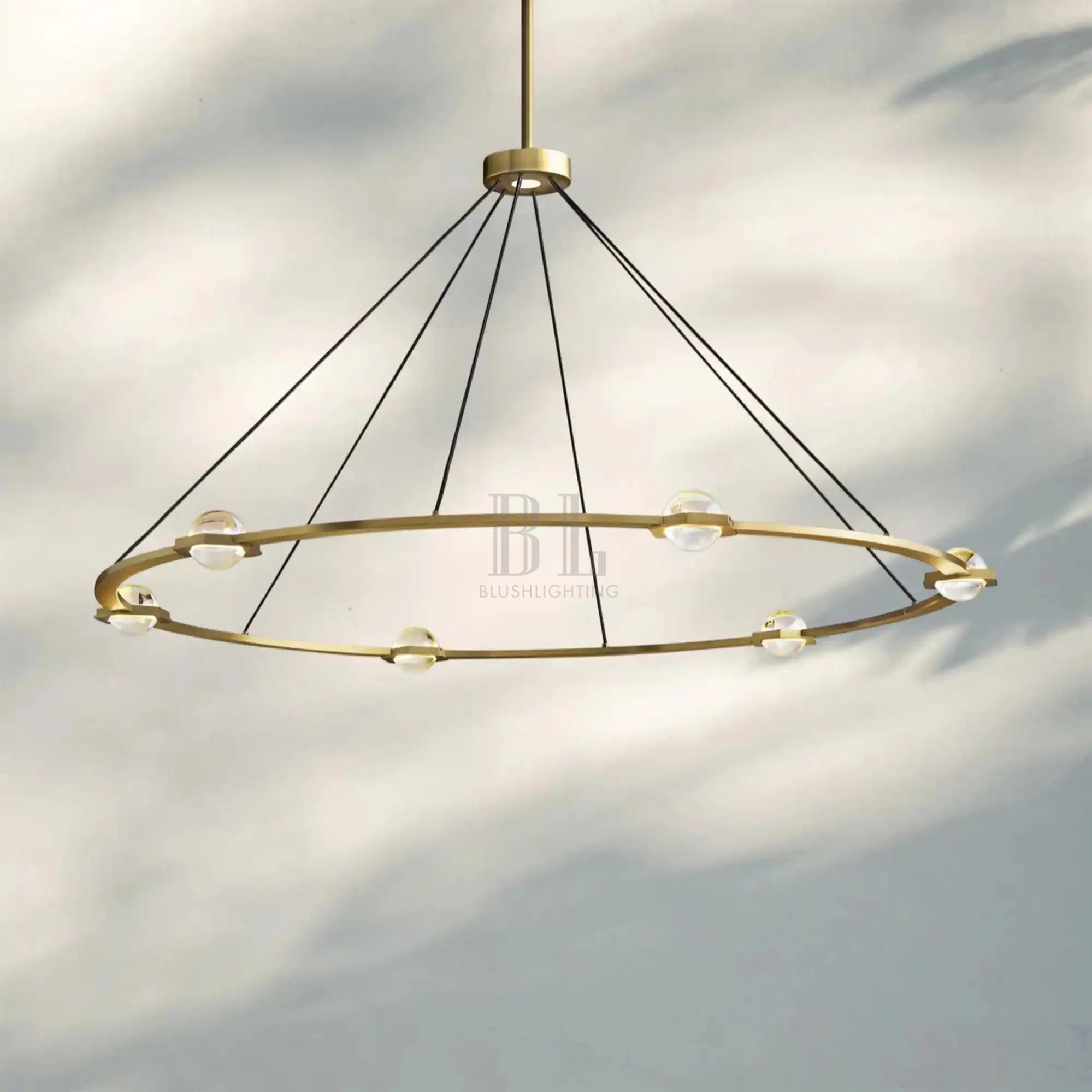 Eclatent Round Chandelier 36'' 48'' 60''-60''-Brass-