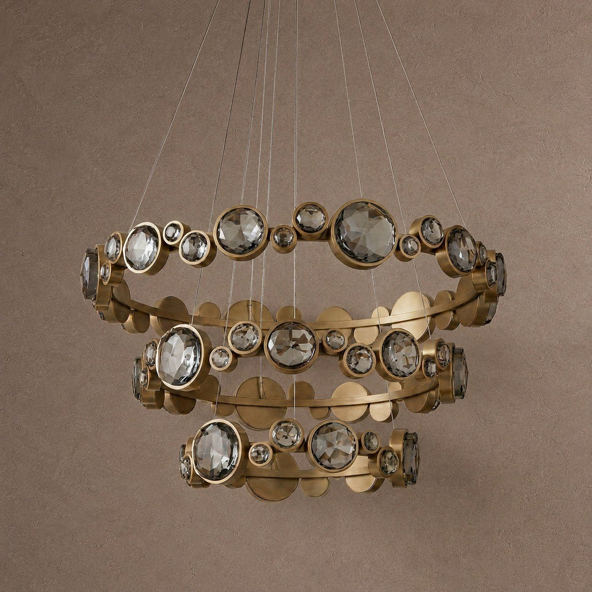 Eclipse Round Crystal Modern Chandelier - Ø30.7" × H5.5" (Ø78 × H14 cm)Blushlighting