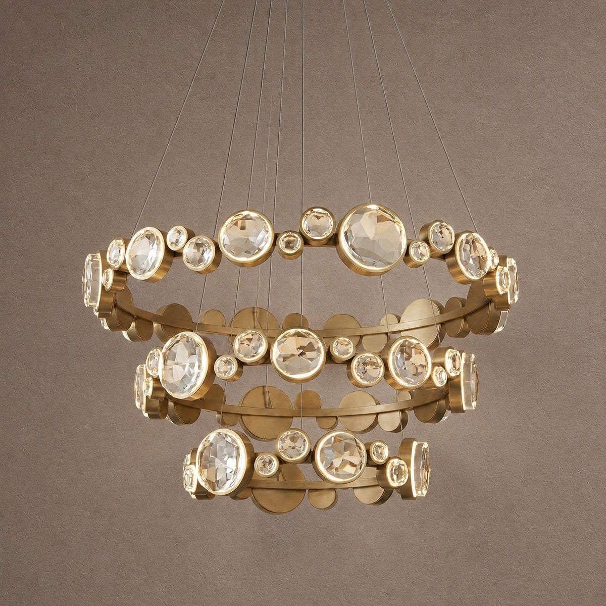 Eclipse Round Crystal Modern Chandelier - Ø30.7" × H5.5" (Ø78 × H14 cm)Blushlighting