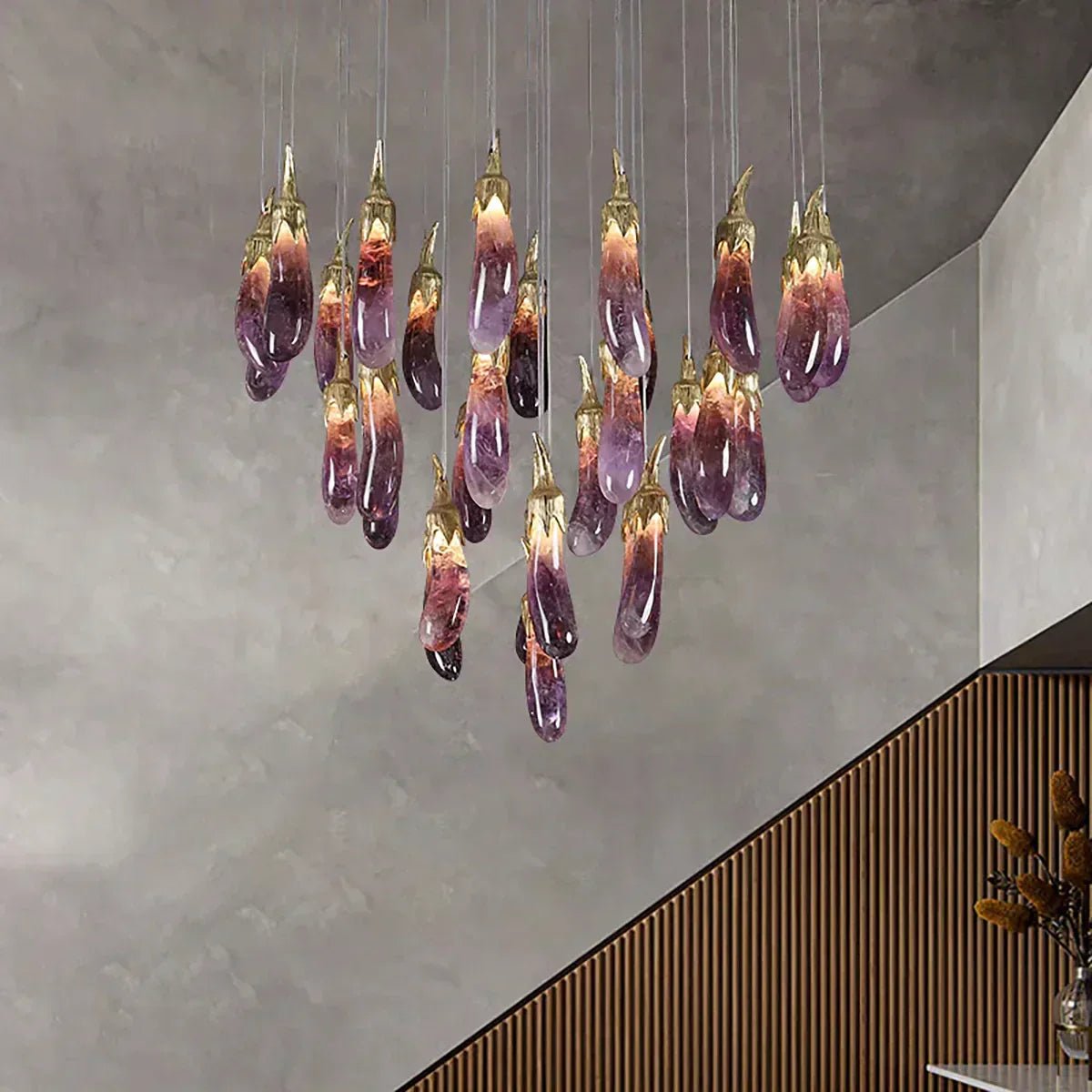 Eggplant - shaped Chandelier Purple Color - Blushlighting