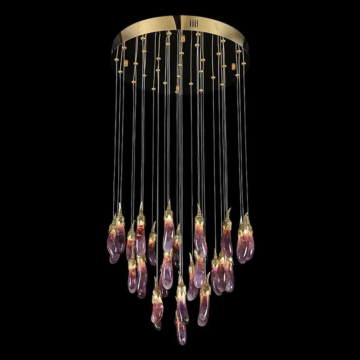Eggplant - shaped Chandelier Purple Color - Blushlighting