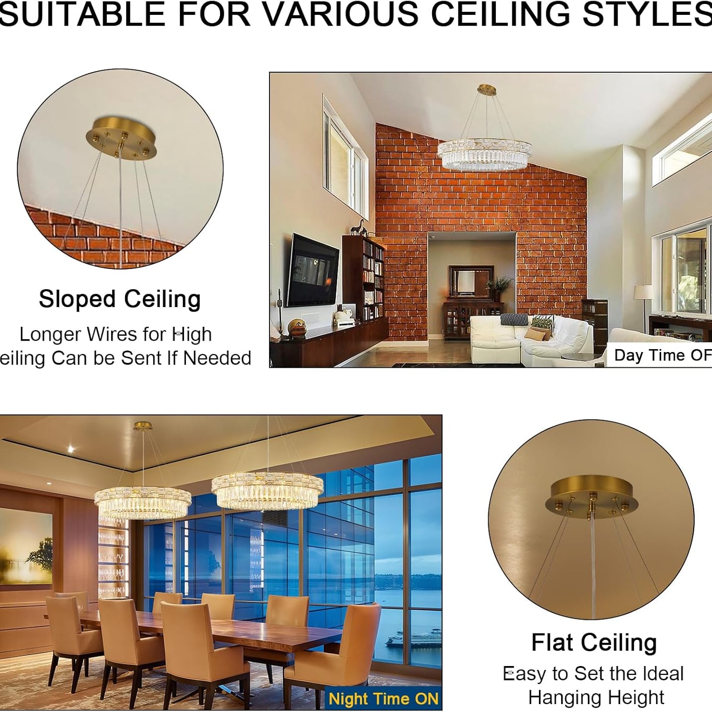 Elegant 31‑Inch Gold Crystal Chandelier with 12 Adjustable Lights