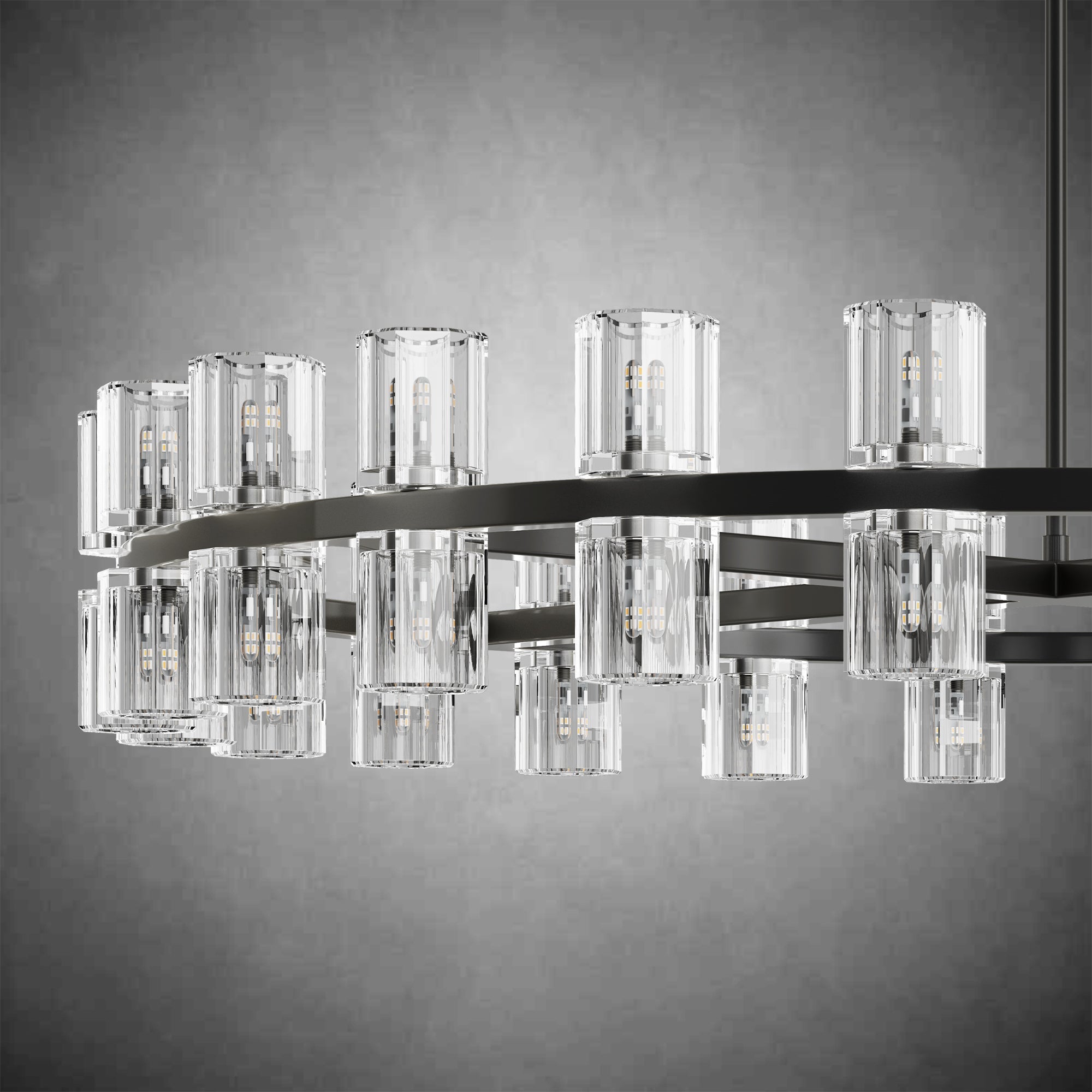 Elegant 48 - inch Polished Brass Round Crystal Chandelier Luxury Lighting - BlackBlushlighting