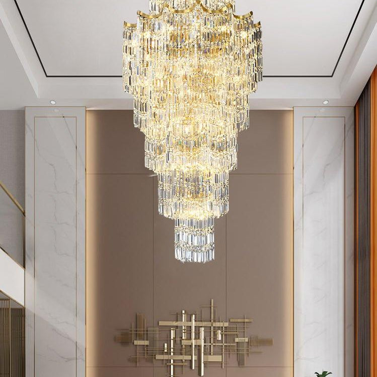 Elegant Crystal Chandelier for Duplex Villas-Chandelier-Blushlighting-Blushlighting