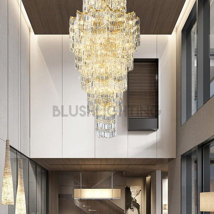 Elegant Crystal Chandelier for Duplex Villas-Chandelier-Blushlighting-Blushlighting