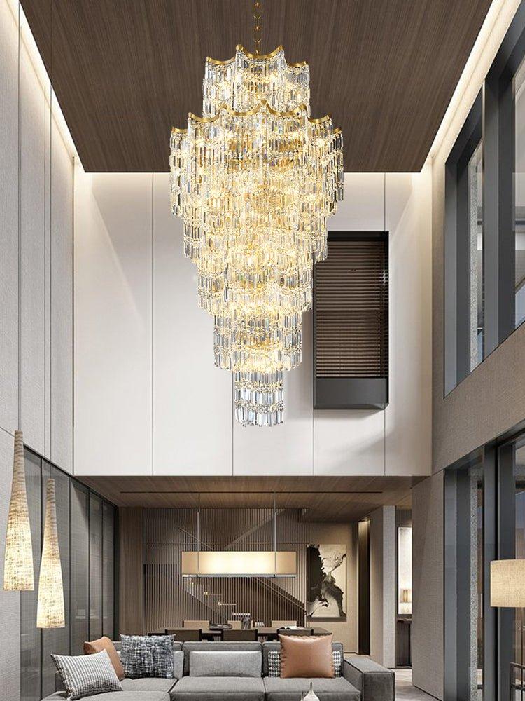 Elegant Crystal Chandelier for Duplex Villas-Chandelier-Blushlighting-Blushlighting