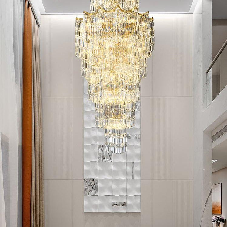 Elegant Crystal Chandelier for Duplex Villas-Chandelier-Blushlighting-Blushlighting