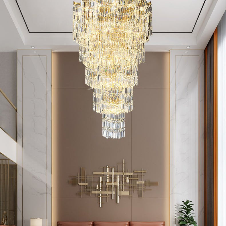 Elegant Crystal Chandelier for Duplex Villas-Chandelier-Blushlighting-Blushlighting
