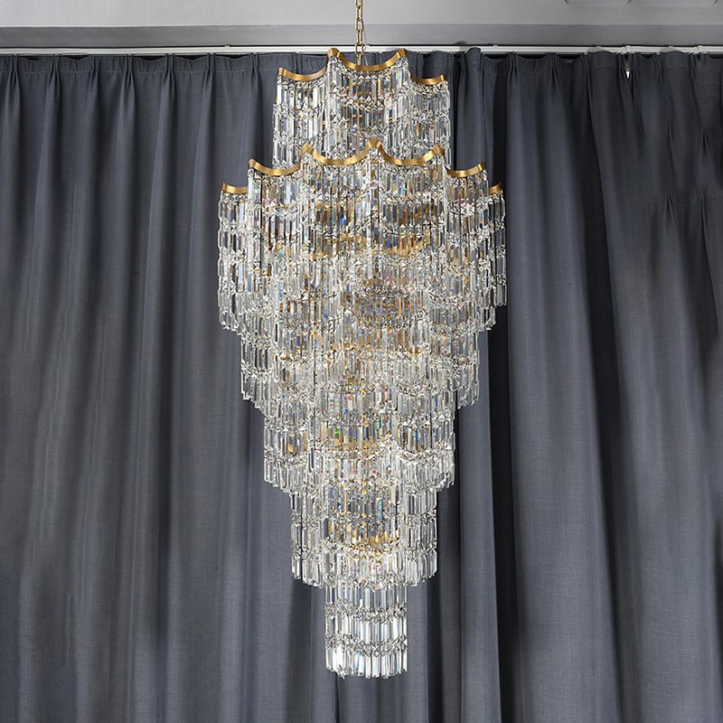 Elegant Crystal Chandelier for Duplex Villas-Chandelier-Blushlighting-Blushlighting