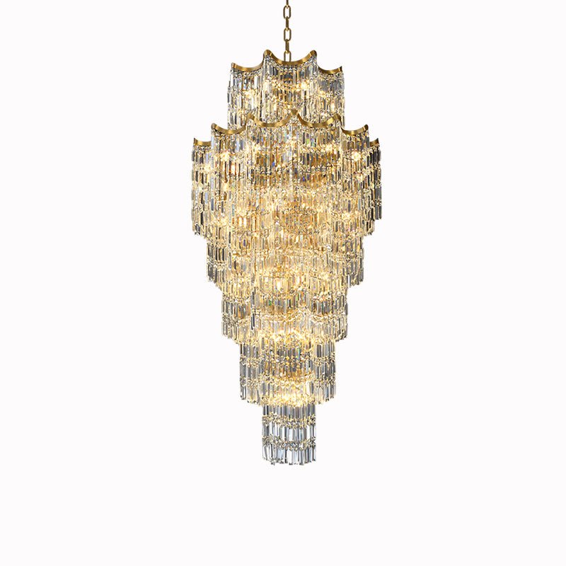 Elegant Crystal Chandelier for Duplex Villas-Chandelier-Blushlighting-Blushlighting