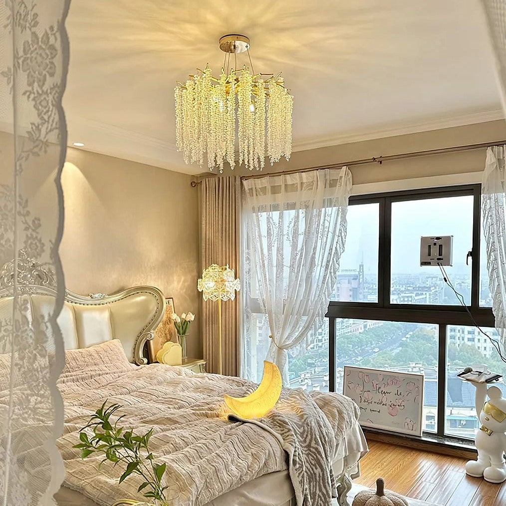 Elegant Crystal Icicle Chandelier in Branch Style for Dining Table Use-Chandeliers-Blushlighting