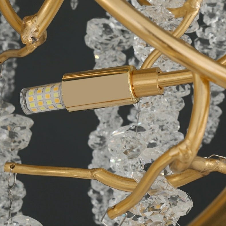 Elegant Crystal Icicle Chandelier in Branch Style for Dining Table Use - Round D59.1"/16 LightsChromeWarm LightBlushlighting