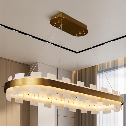 Elegant Spanish Alabaster Round Chandelier 31.5" Diameter with Adjustable Height - 2 - Gold - RoundD31.5 inBlushlighting