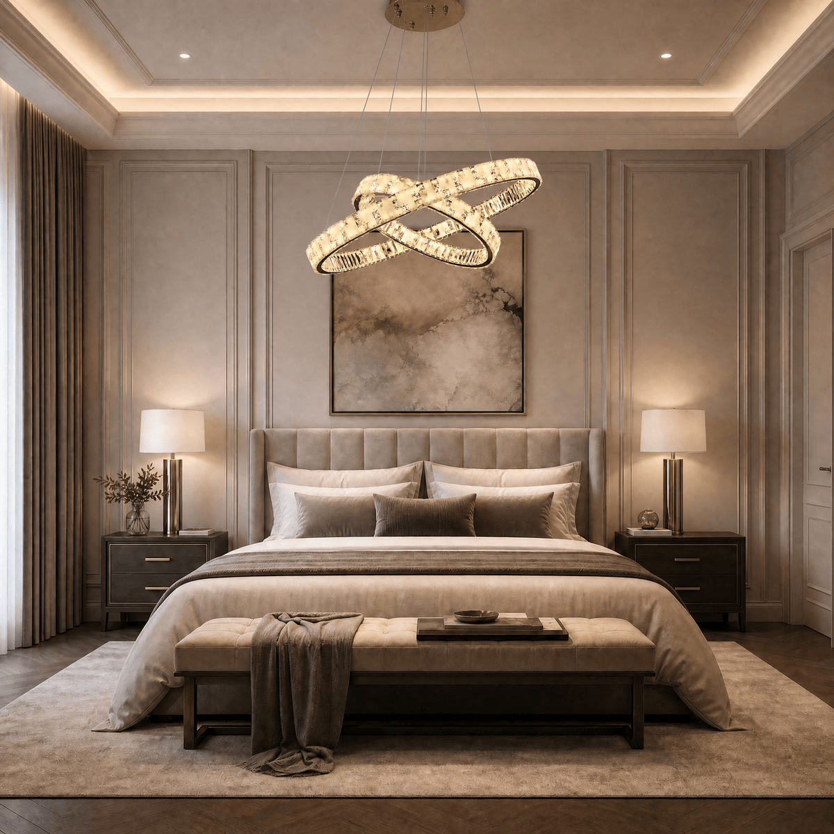 Ellery Crystal Galaxy Chandelier 37" - Blushlighting