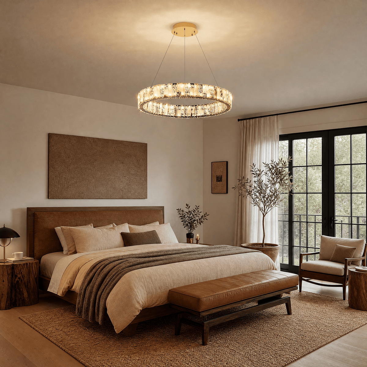 Ellery Crystal&Alabaster Round Ring Chandelier - Ø37.4" × H3" (Ø95 × H7.6 cm)Blushlighting
