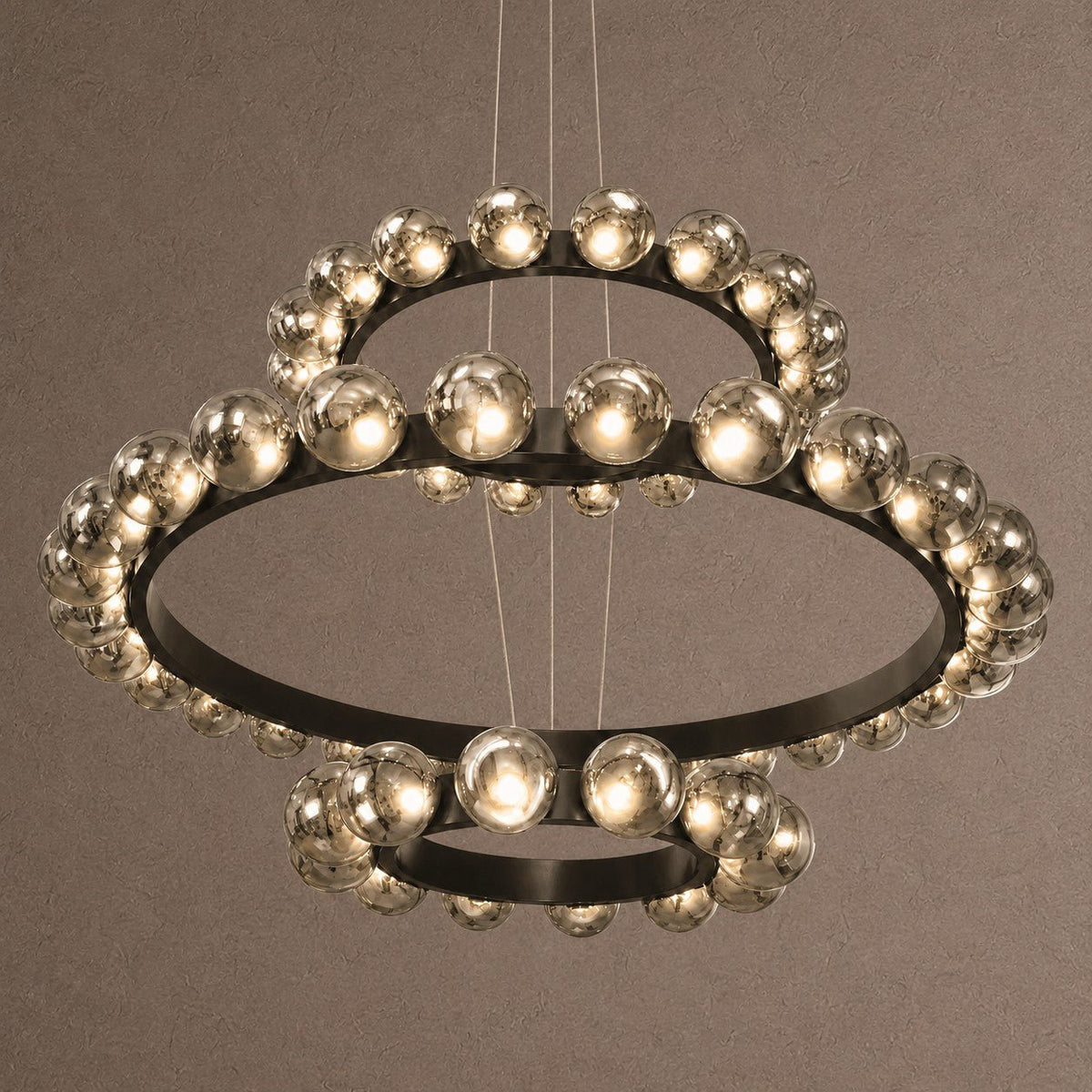 Ellison Bubbles 3-Tier Nested Glass Chandelier - Blushlighting