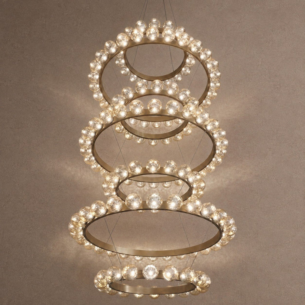 Ellison Glass Bubble Tiered Ring Chandelier - Blushlighting