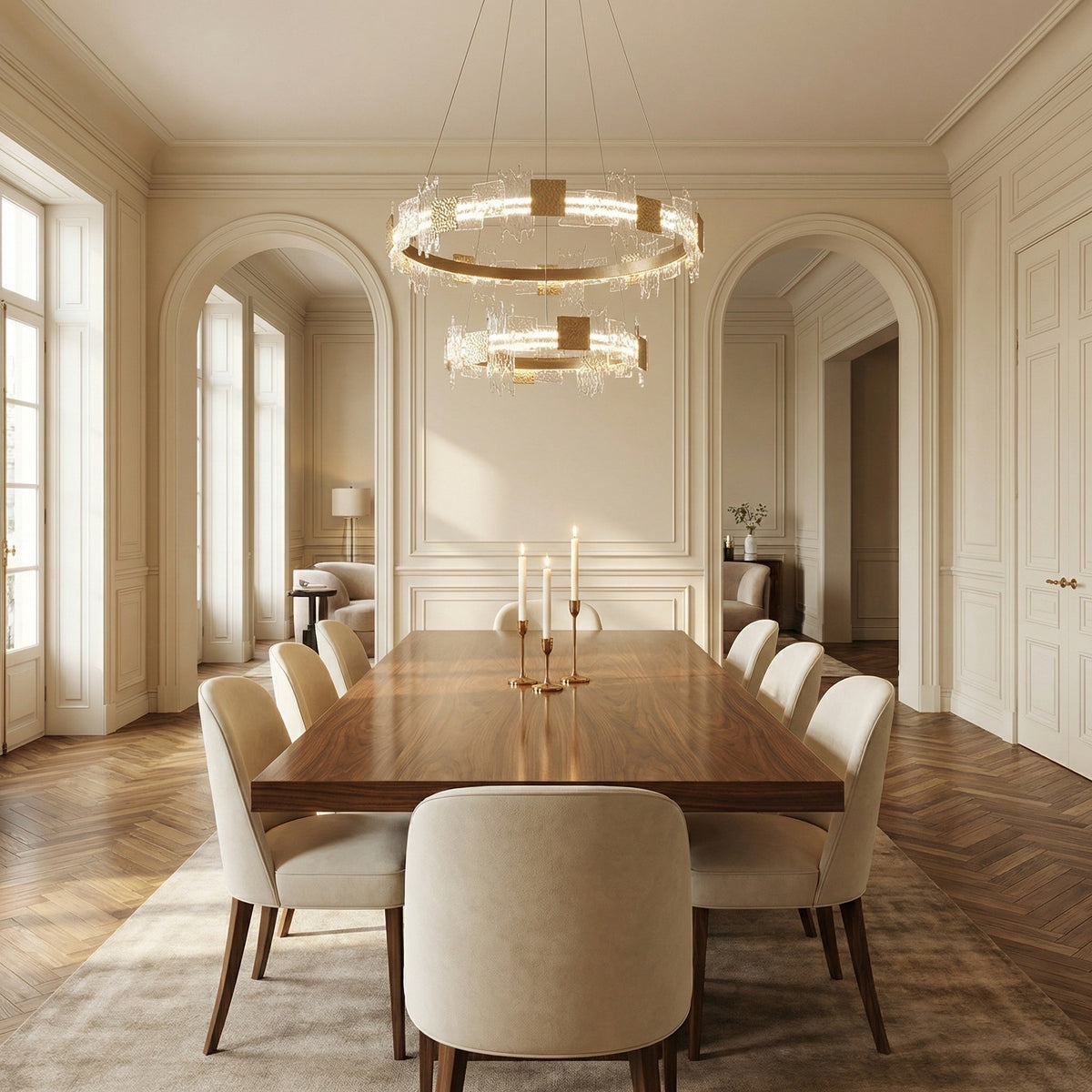 Elodie 2 Tiers Modern Gold Chandelier - Blushlighting