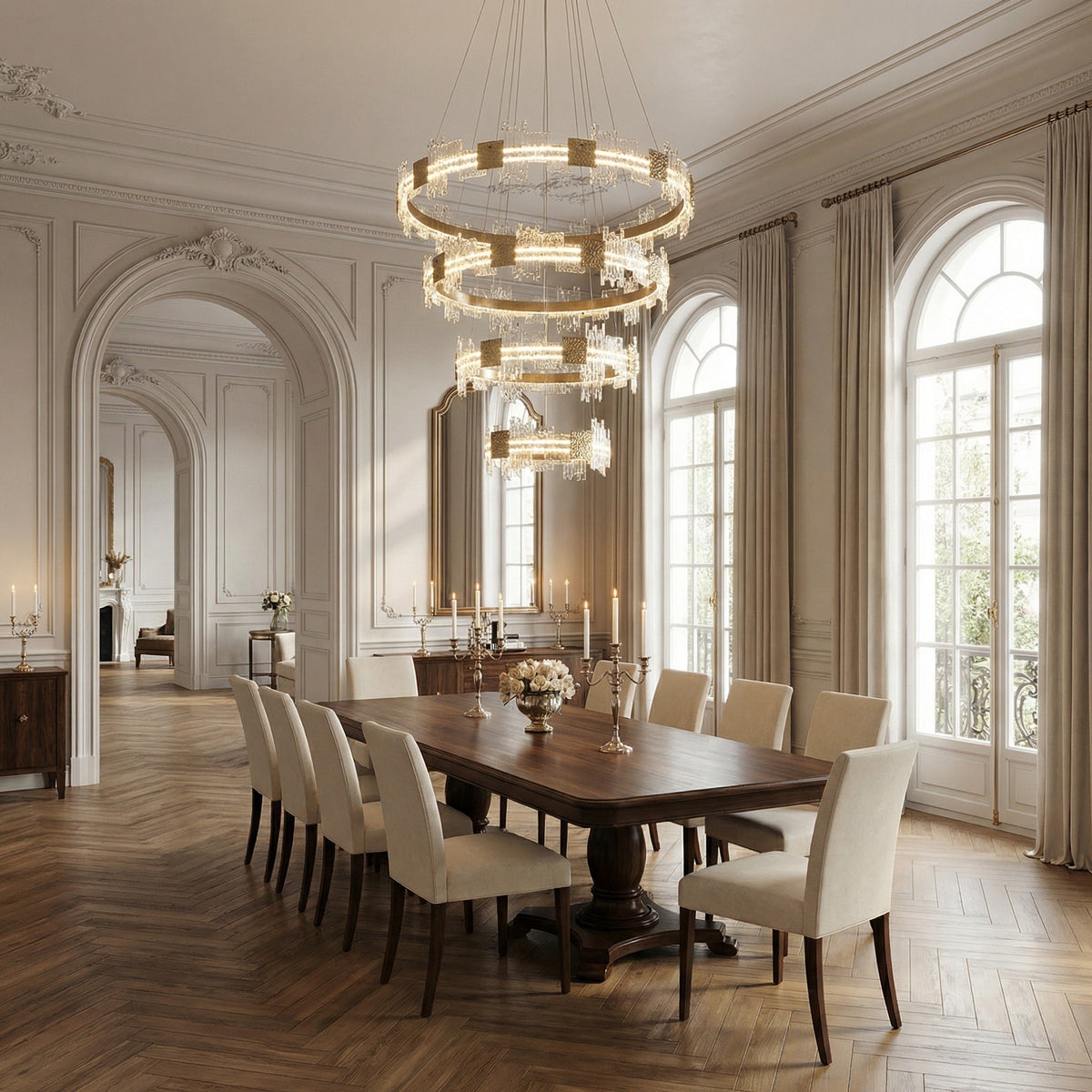 Elodie Modern Large Foyer Chandelier - Blushlighting