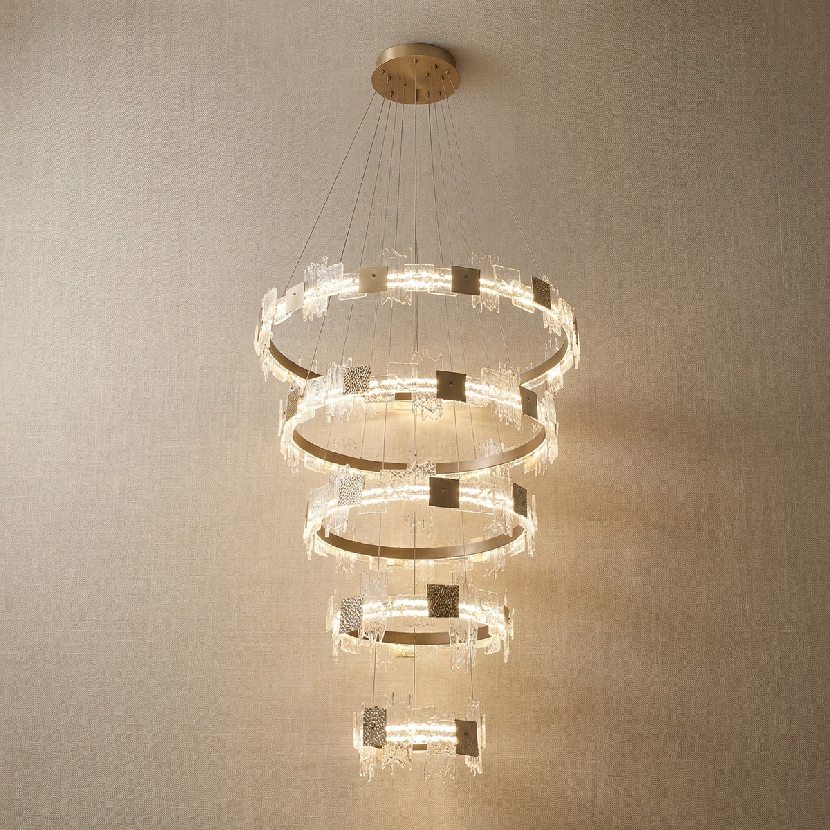 Elodie Modern Large Foyer Chandelier - Blushlighting