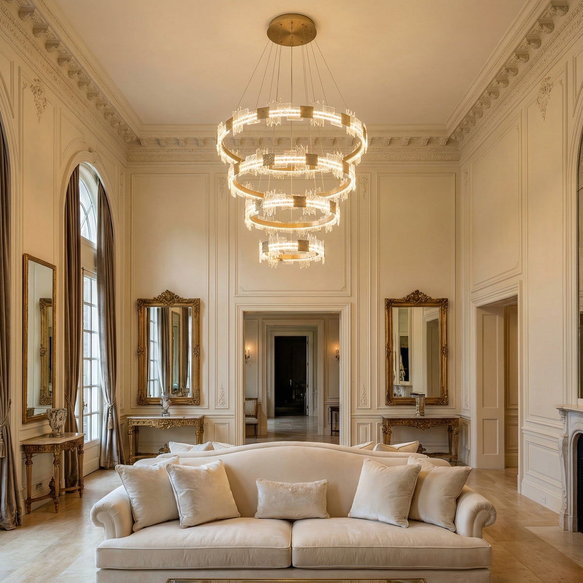 Elodie Modern Large Foyer Chandelier - Blushlighting