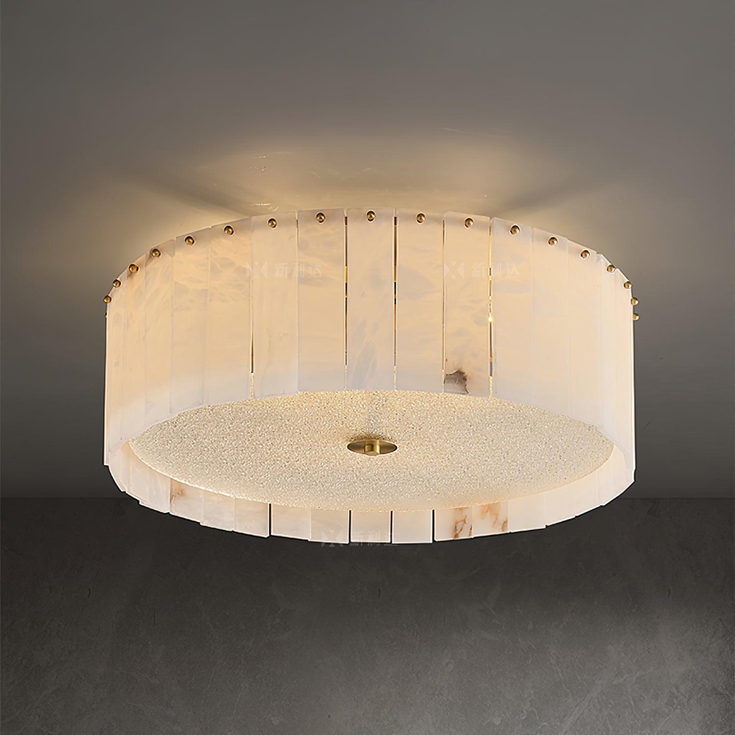 Elysian Alabaster Ceiling Lamp - ∅ 17.7″ x H 9.25″ / Dia 45cm x H 23.5cmBrass & WhiteBlushlighting