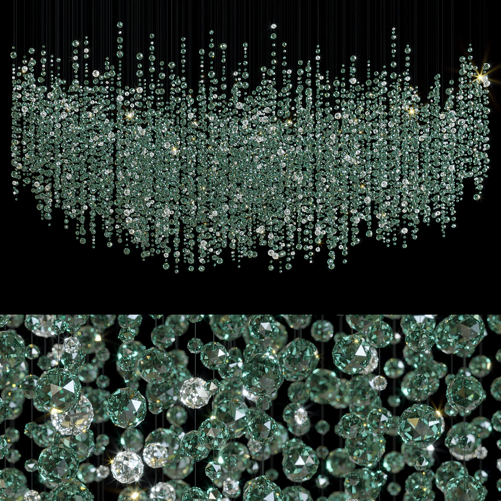 Emerald Rainfall Crystal Customize Chandelier - Support Customized DrawingsBlushlighting