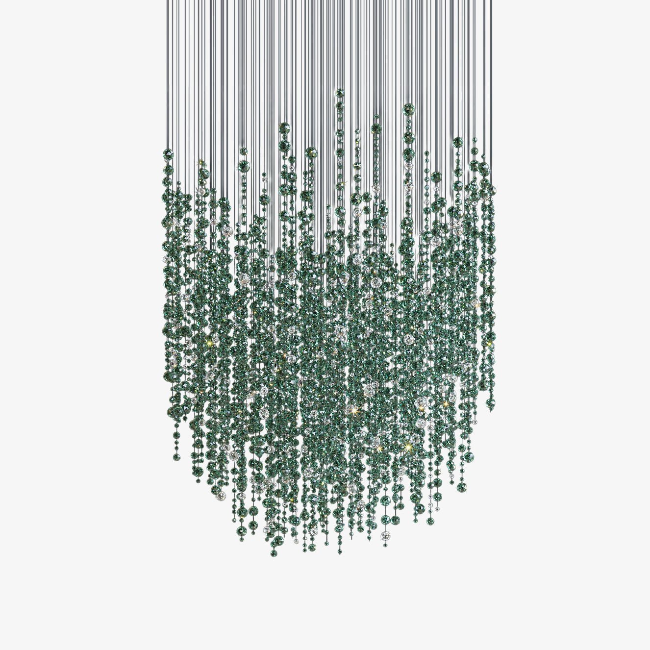 Emerald Rainfall Crystal Customize Chandelier - Support Customized DrawingsBlushlighting