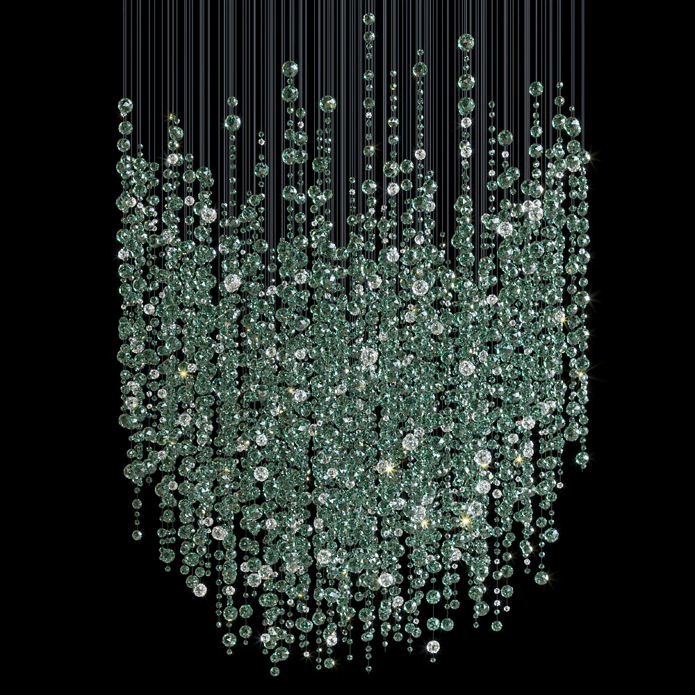 Emerald Rainfall Crystal Customize Chandelier - Support Customized DrawingsBlushlighting