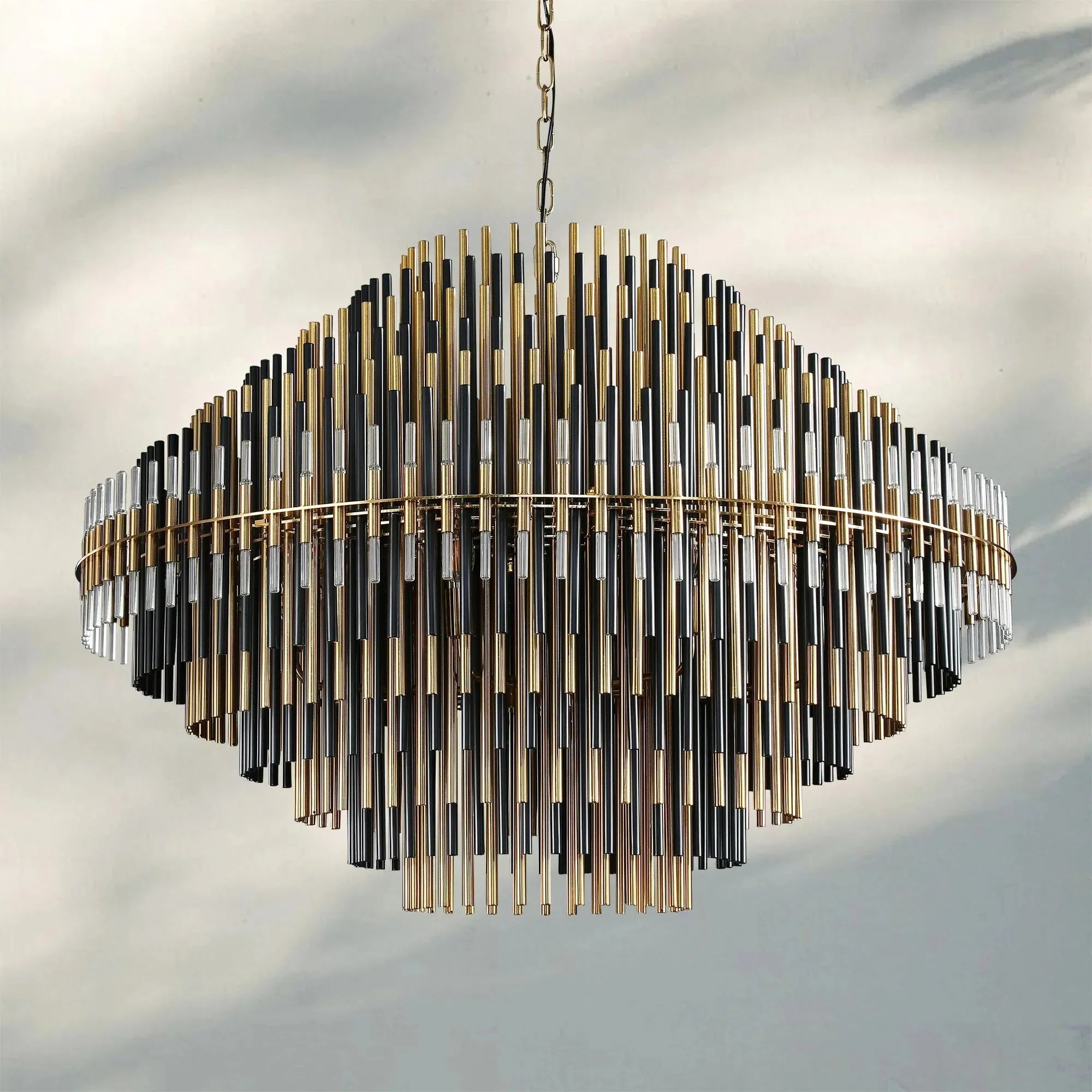 Emila Sculpture Brass Round Chandelier 24" 32" 42"-