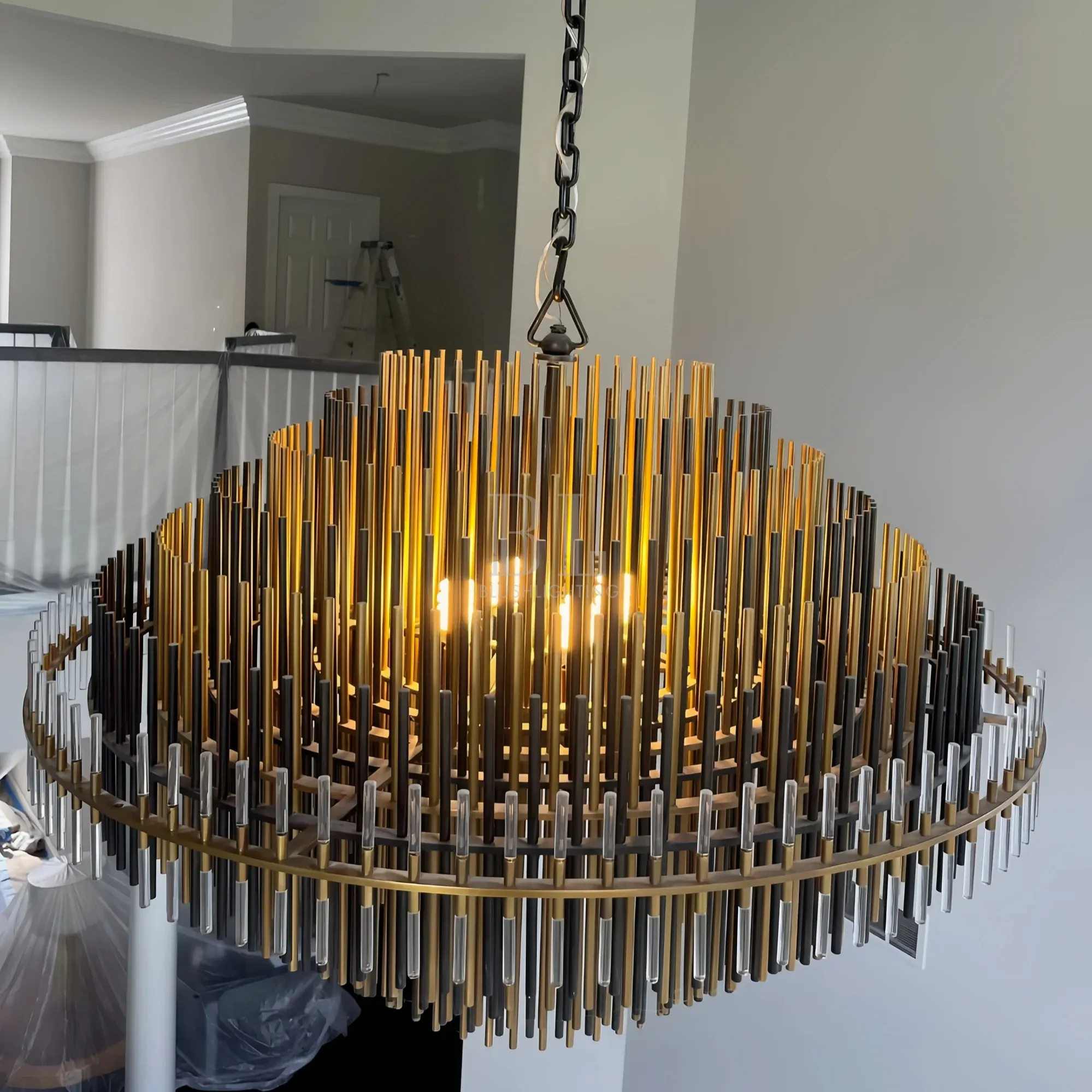 Emila Sculpture Brass Round Chandelier 24" 32" 42"-