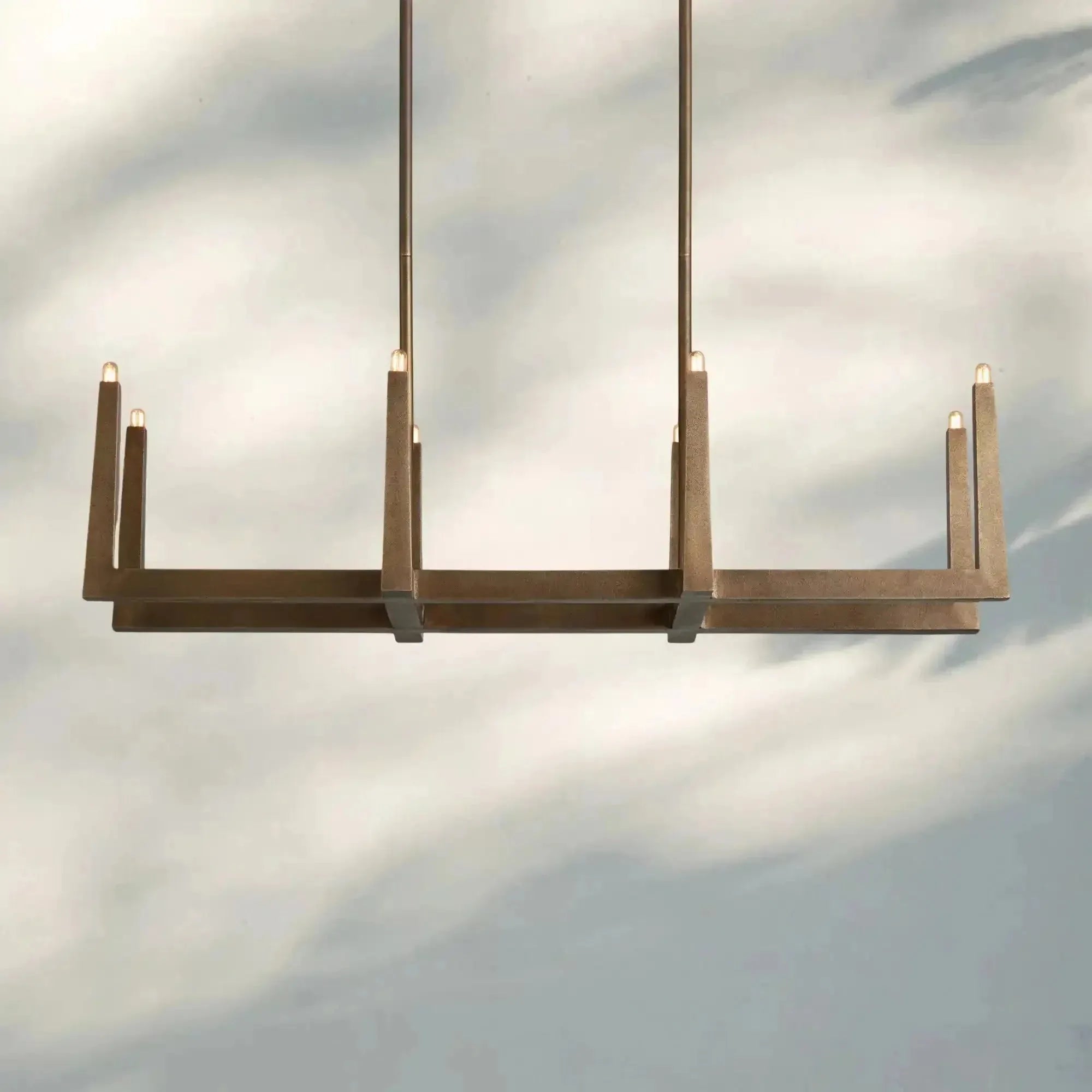 Emmet Linear Chandelier 48" 60" 72" - 48" W x 17.5" D x 11.5" HBrassBlushlighting