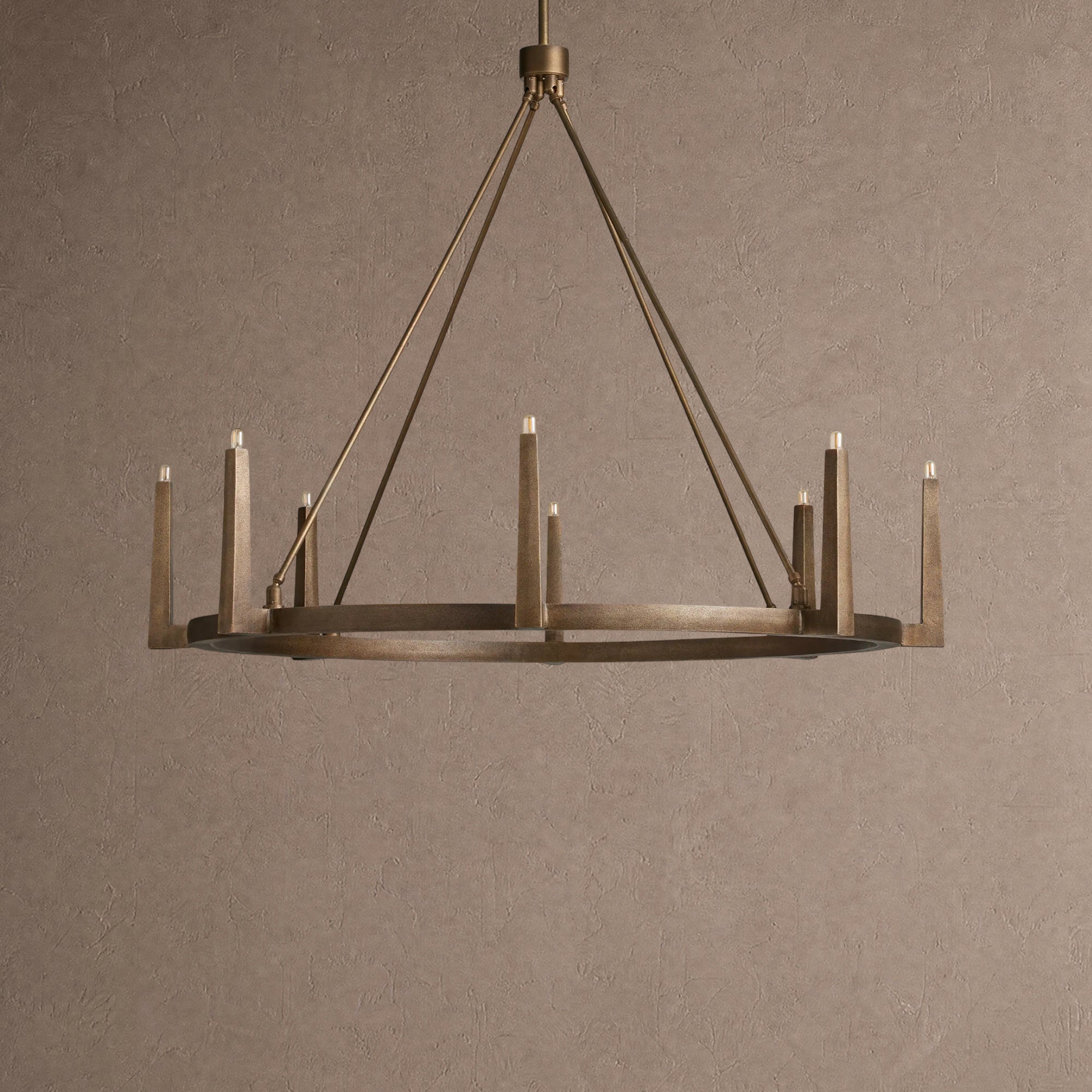 Emmet Round Chandelier - 54"BlackBlushlighting