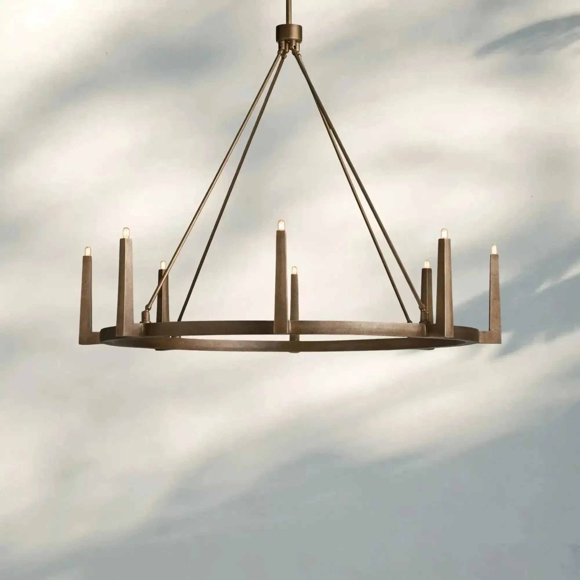 Emmet Round Chandelier - 54"BrassBlushlighting