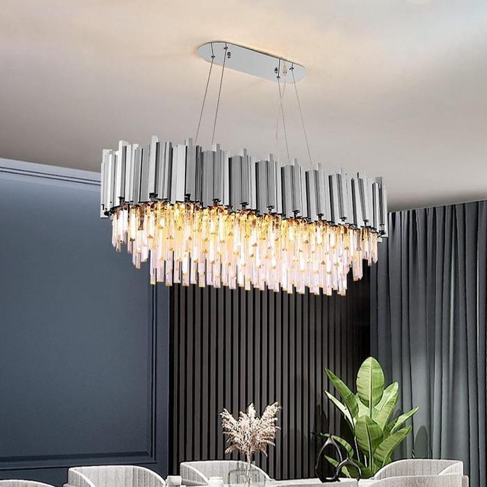 Enoch Crystal Dining Room Chandelier Chorme - 31"LChormeBlushlighting