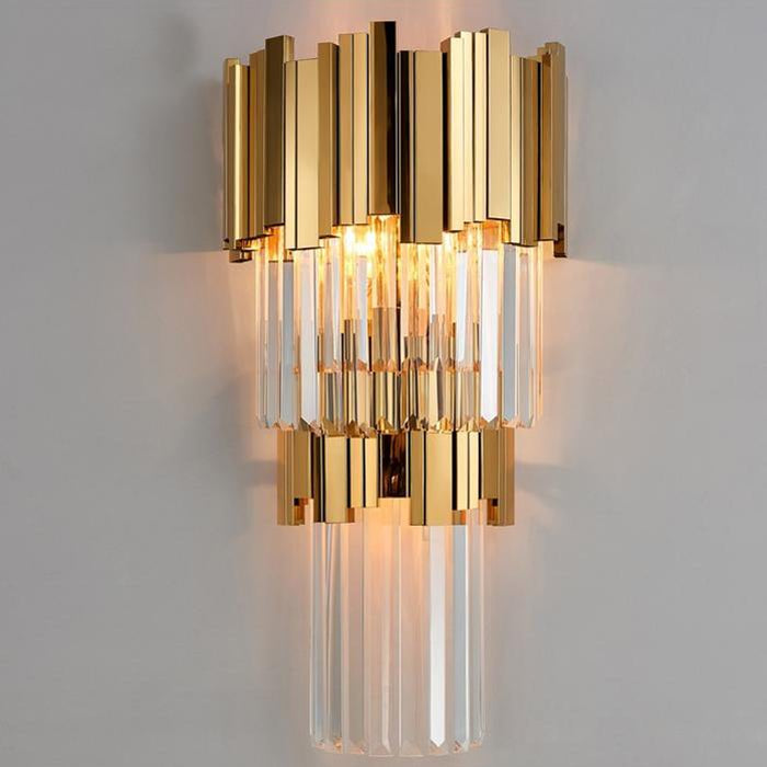 Enoch Three Tier Crystal Wall Sconce - Blushlighting